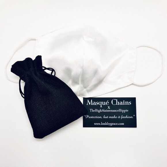 Silver Cuban Link Mask Chain Necklace (Unisex) - Picture 2 of 4